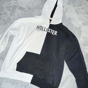 Large Hollister black and white hoodie